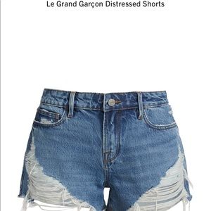 FRAME Le Grand Garcon Jean Denim Shorts Cutoffs High Rise